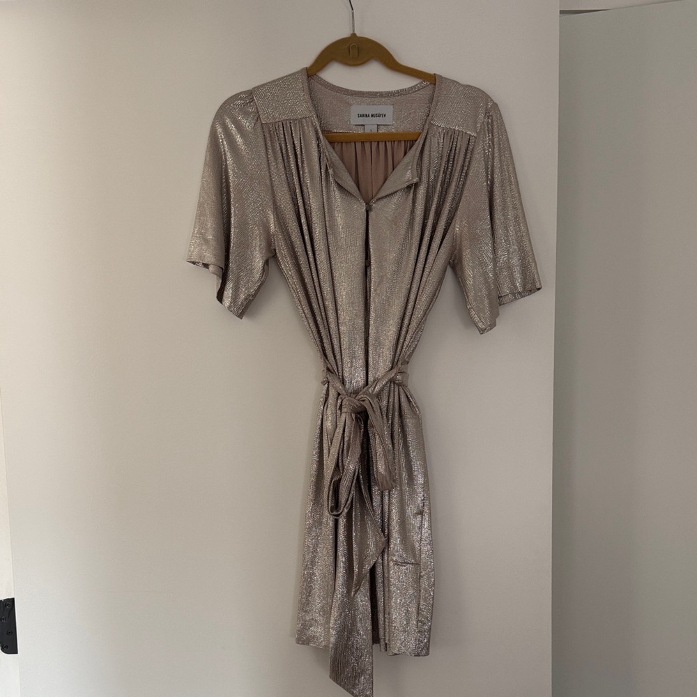 Sabina Musayev Champagne Mini Dress